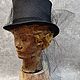 Order Black top hat with a veil. Felt Hats Shop. Livemaster. . Cylinder Фото №3