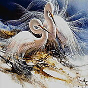 Материалы для творчества handmade. Livemaster - original item A set of bead embroidery : Herons. Handmade.