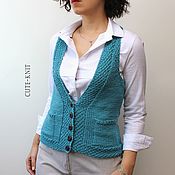 Одежда handmade. Livemaster - original item vests: Women`s Knitted Boxer Vest. Handmade.