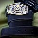 Leather belt with molded buckle 'Grim Reaper'. Straps. Leather product G.M.G.. My Livemaster. Фото №4