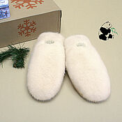 Аксессуары handmade. Livemaster - original item Selemeneva mink mitten gloves for women. Cream.. Handmade.