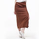 Brown linen skirt with a split. Skirts. LINEN & SILVER ( LEN i SEREBRO ). Ярмарка Мастеров.  Фото №4