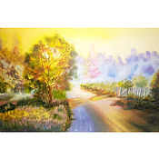 Картины и панно handmade. Livemaster - original item Painting village landscape 