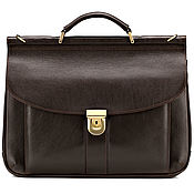 Сумки и аксессуары handmade. Livemaster - original item Ruby leather briefcase (dark brown). Handmade.