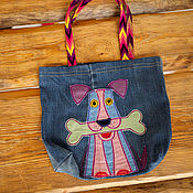 Сумки и аксессуары handmade. Livemaster - original item Bag shopper "Funny Puppy" for children. Handmade.