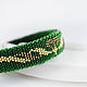 Green bracelet with a beaded pattern. Braided bracelet. Handmade by Svetlana Sin. My Livemaster. Фото №6