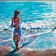 Painting Girl by the sea impressionism oil on canvas, Pictures, Ekaterinburg,  Фото №1