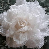 Украшения handmade. Livemaster - original item Brooch-pin: White rose, large brooch-flower made of natural silk.. Handmade.