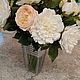 Букет пионов с розами в вазе в имитации воды. Букеты. Flowers16kzn-. Интернет-магазин Ярмарка Мастеров.  Фото №2