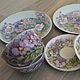 Set of porcelain dishes Pansies, Tea & Coffee Sets, Zaoksky,  Фото №1
