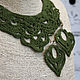 Green openwork earrings made of flax, light airy leaves large boho. Earrings. Ritasdreams (ritasdreams). My Livemaster. Фото №6