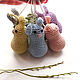 Set of Easter bunnies knitted 6 pieces 7 cm. Easter souvenirs. BarminaStudio (Marina)/Crochet (barmar). My Livemaster. Фото №4
