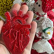 Украшения handmade. Livemaster - original item Pin Brooch:Anatomical heart. Handmade.