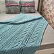 Knitted plush plaid of blue color of large knitting. Bedspreads. komarovanata. My Livemaster. Фото №5