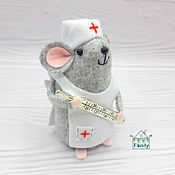 Сувениры и подарки handmade. Livemaster - original item Mouse Nurse. Dentist, Cardiologist, Surgeon, Therapist. Handmade.