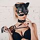 Кожаная маска "Кошка". Mask for role playing. ISY MO. Online shopping on My Livemaster.  Фото №2