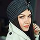 Вязаная чалма "Антрацит" с изысканным декором из кристаллов. Чалмы. SOFIE ACCESSORIES. Ярмарка Мастеров.  Фото №4