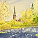 Spring landscape of Muscari in Zaryadye watercolor painting Moscow. Pictures. marselart. My Livemaster. Фото №4
