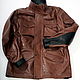 Men's M65 brown leather jacket with hood. Mens outerwear. Lollypie - Modiste Cat. Online shopping on My Livemaster.  Фото №2