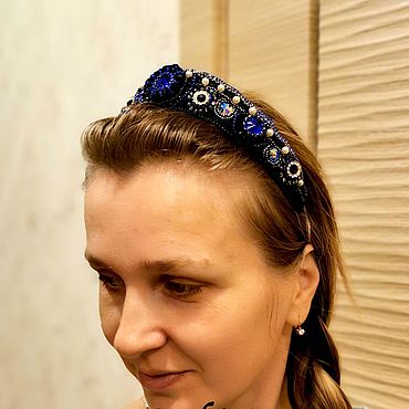 Украшения ручной работы. Ярмарка Мастеров - ручная работа Диадема, кокошник Сапфир. Handmade.