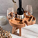 Заказать Винный набор: Винный столик из бука с 2 бокалами для вина. Golden Wood. Ярмарка Мастеров. . Подарочные боксы Фото №3