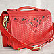 Order Women's leather crossbody bag red. Finist (tisneniekozhi). Livemaster. . Crossbody bag Фото №3