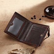 Сумки и аксессуары handmade. Livemaster - original item Leather wallet female and male Hypatius brown / Handmade. Handmade.