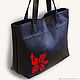 Leather shopper 'Red flower'. Classic Bag. Marina Speranskaya handbag. Online shopping on My Livemaster.  Фото №2