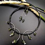 Украшения handmade. Livemaster - original item Jewelry set: choker and earrings with quartz 