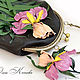 Order Leather handbag with flowers on the clasp Waltz irises. flowersstyle (flowersstyle). Livemaster. . Clasp Bag Фото №3