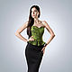 Вечернее платье корсетное, зеленого цвета, с мини-баской от "АгАтА". Платья. АгАтА. Интернет-магазин Ярмарка Мастеров.  Фото №2