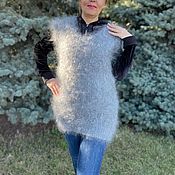 Одежда handmade. Livemaster - original item Down-filled puffer vest Knitted cardigan Vest Vest Female winter. Handmade.