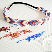 Украшения handmade. Livemaster - original item Headband - elastic band made of beads Boho Hair Hoop Ethnic. Handmade.