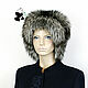 A chic designer hat made of Finnish long-haired silver fox fur, Caps, Ekaterinburg,  Фото №1
