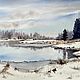 Mirror Lake landscape watercolor painting winter Muslimovsky Park taiga. Pictures. marselart. My Livemaster. Фото №5