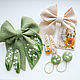 Bow Hairpin Linen - embroidery flowers, spikelets. Hairpins. annetka-ann (annetka-ann). Online shopping on My Livemaster.  Фото №2