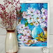Картины и панно handmade. Livemaster - original item A picture in a frame with flowers and a gift for a woman. Handmade.