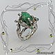 Tropicana-super ring 925 silver, natural emeralds. VIDEO, Rings, St. Petersburg,  Фото №1