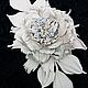 Brooch made of leather 'White rose', Brooches, Moscow,  Фото №1