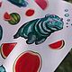 Order Stickers stickers cute hippo mint watermelon. HappyFingers Movie store (happyfingers). Livemaster. . Sticker Фото №3