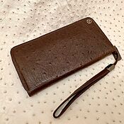 Сумки и аксессуары handmade. Livemaster - original item Zipper wallet, made of genuine ostrich leather.. Handmade.