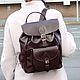  Women's Burgundy leather Backpack Dolce Mod P53-782-1, Backpacks, St. Petersburg,  Фото №1
