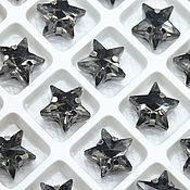 Материалы для творчества handmade. Livemaster - original item Rhinestones 10 mm premium stars Black diamond in a frame. Handmade.
