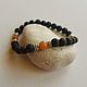 Tiger Trace bracelet made of sardonyx and volcanic lava. Bead bracelet. Exclusive hand painted. My Livemaster. Фото №6