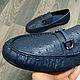 Men's moccasins, made of genuine ostrich leather, dark blue color. Moccasins. SHOES&BAGS. My Livemaster. Фото №5