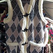 Мужская одежда handmade. Livemaster - original item Vest made of sheepskin 