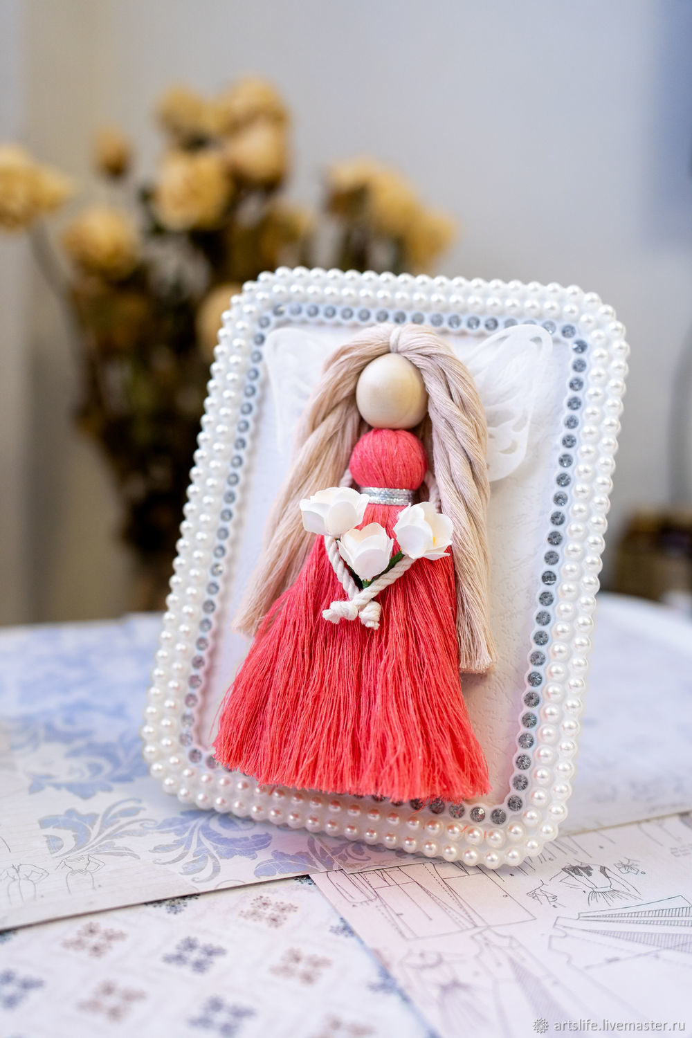Doll Macrame. Wedding gift red dress, Interior elements, Novosibirsk,  Фото №1