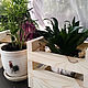 Box with handle / Wooden box for flowers / box for small things / rustic. Decor. Bakabawood. Интернет-магазин Ярмарка Мастеров.  Фото №2