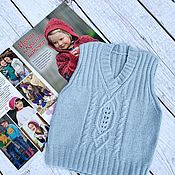 Одежда детская handmade. Livemaster - original item Children`s woolen vest 100% Scandinavia blue. Handmade.