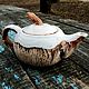 Кокосовый заварочный чайник керамический из глины авторский для чая, Чайники, Москва,  Фото №1